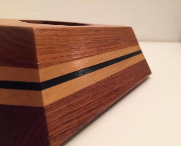 Hand-finished wooden base for lamp